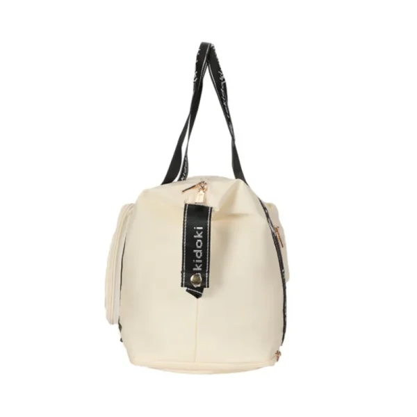 Tokidoki Expandable Travel Duffle Bag - Cute Unicorno Foldable Weekender Tote with Luggage Sleeve for Women, Cream