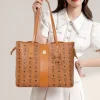 MESUCA x tokidoki Unicorn Print Vegan Leather Tote Bag for Women, Cognac Brown Shoulder Bag with Inner Pouch & Gift Box