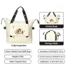 A cream Tokidoki polyester travel duffle bag showing three modes: fully expanded, folded, and storage mode, with size dimensions and 0.7kg lightweight specs.
