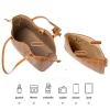 Open cognac Tokidoki tote bag with main pocket and zippered inner pouch; fits lipstick, umbrella, wallet, phone and iPad.