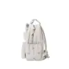 Angled rear view showing the quilted texture, side water bottle pocket, and adjustable straps of the Zootopia themed mini backpack.