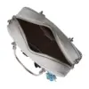 Top-down open view revealing the organized compartments and ample storage space inside the vintage-style carryall.